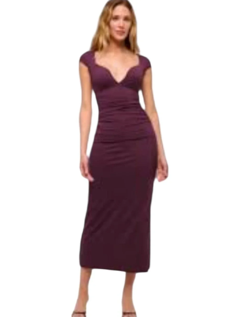 Abercrombie & Fitch Cabernet Ruched Long Maxi Dress Size Medium